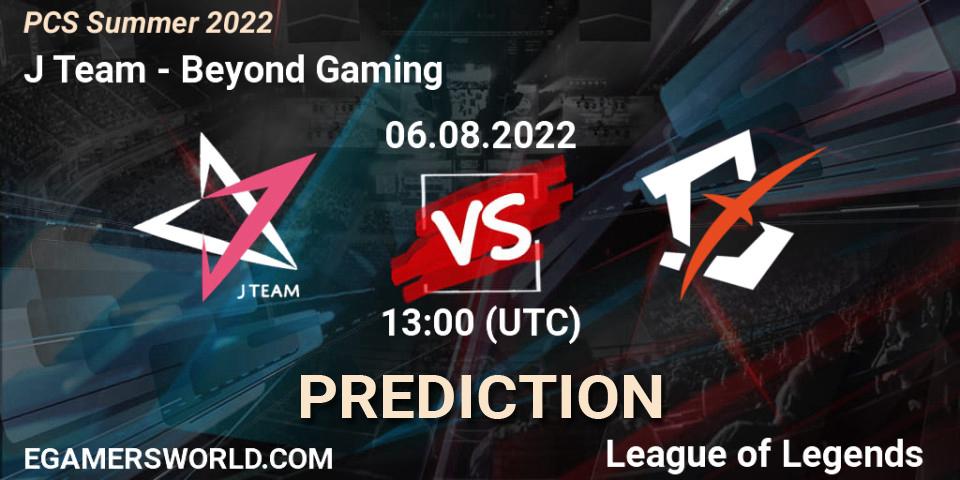 Prognoza J Team - Beyond Gaming. 06.08.2022 at 13:00, LoL, PCS Summer 2022