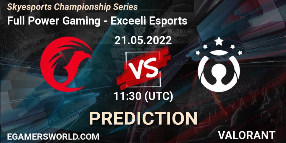Prognoza Full Power Gaming - Exceeli Esports. 21.05.2022 at 11:30, VALORANT, Skyesports Championship Series