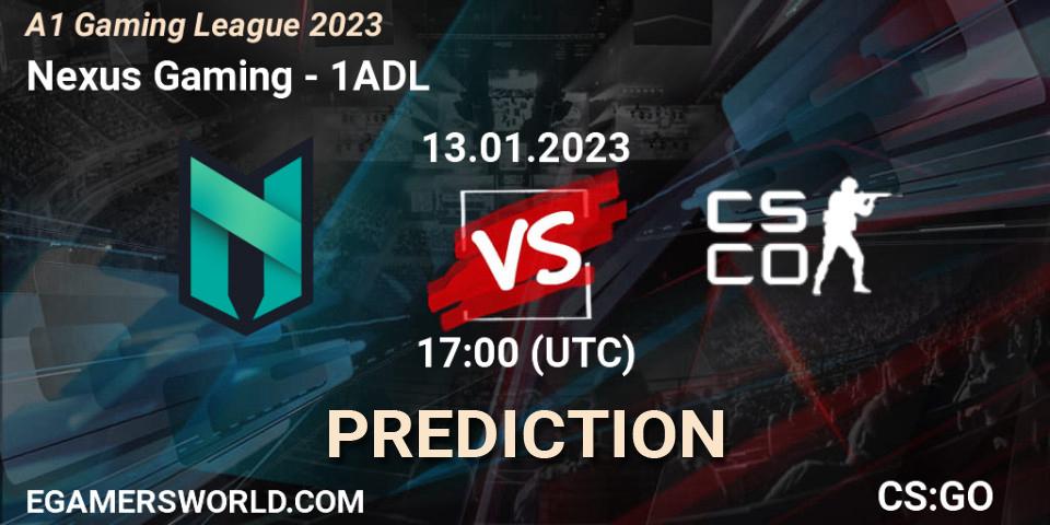Prognoza Nexus Gaming - 1ADL. 13.01.2023 at 17:00, Counter-Strike (CS2), A1 Gaming League 2023