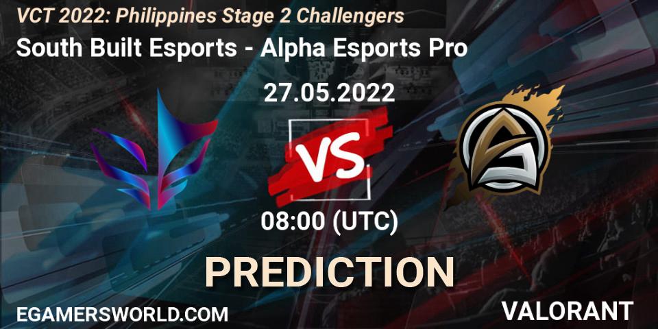 Prognoza South Built Esports - Alpha Esports Pro. 27.05.2022 at 05:00, VALORANT, VCT 2022: Philippines Stage 2 Challengers