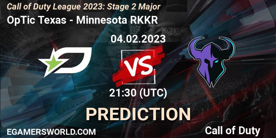 Prognoza OpTic Texas - Minnesota RØKKR. 04.02.2023 at 21:30, Call of Duty, Call of Duty League 2023: Stage 2 Major