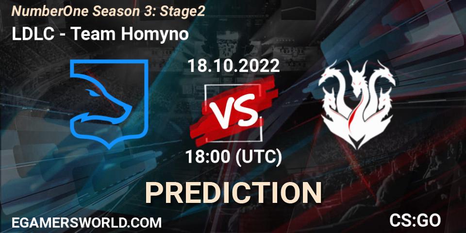 Prognoza LDLC - Team Homyno. 18.10.2022 at 18:00, Counter-Strike (CS2), NumberOne Season 3: Stage 2
