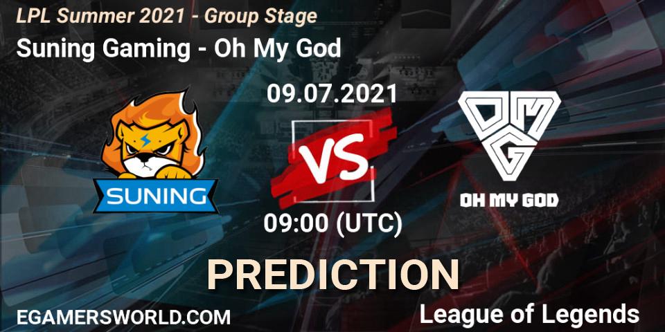 Prognoza Suning Gaming - Oh My God. 09.07.2021 at 09:00, LoL, LPL Summer 2021 - Group Stage