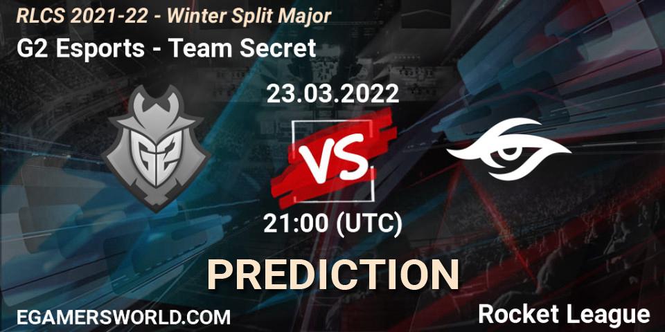 Prognoza G2 Esports - Team Secret. 23.03.2022 at 21:00, Rocket League, RLCS 2021-22 - Winter Split Major