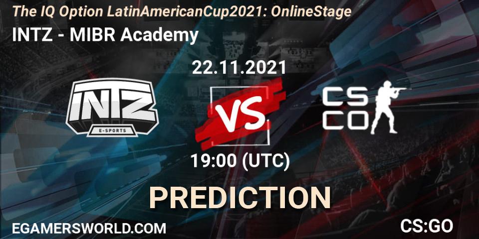 Prognoza INTZ - MIBR Academy. 22.11.21, CS2 (CS:GO), The IQ Option Latin American Cup 2021: Online Stage