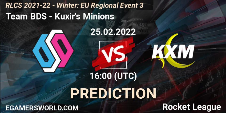 Prognoza Team BDS - Kuxir's Minions. 25.02.2022 at 16:00, Rocket League, RLCS 2021-22 - Winter: EU Regional Event 3