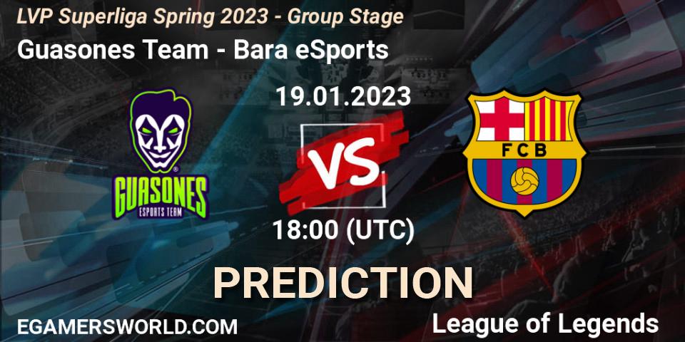 Prognoza Guasones Team - Barça eSports. 19.01.2023 at 18:00, LoL, LVP Superliga Spring 2023 - Group Stage