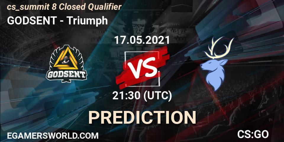 Prognoza GODSENT - Triumph. 17.05.2021 at 21:30, Counter-Strike (CS2), cs_summit 8 Closed Qualifier