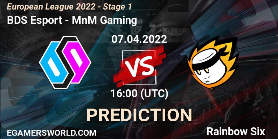Prognoza BDS Esport - MnM Gaming. 07.04.22, Rainbow Six, European League 2022 - Stage 1