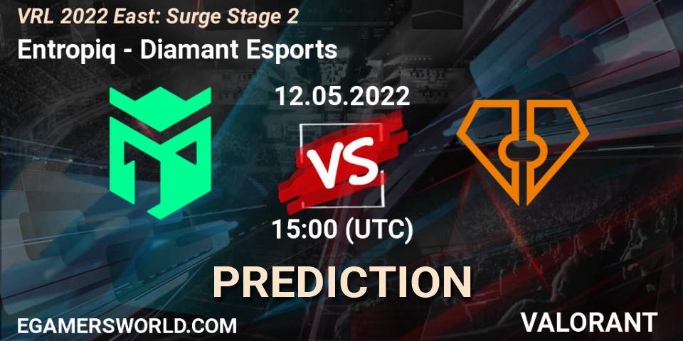 Prognoza Entropiq - Diamant Esports. 12.05.2022 at 15:00, VALORANT, VRL 2022 East: Surge Stage 2