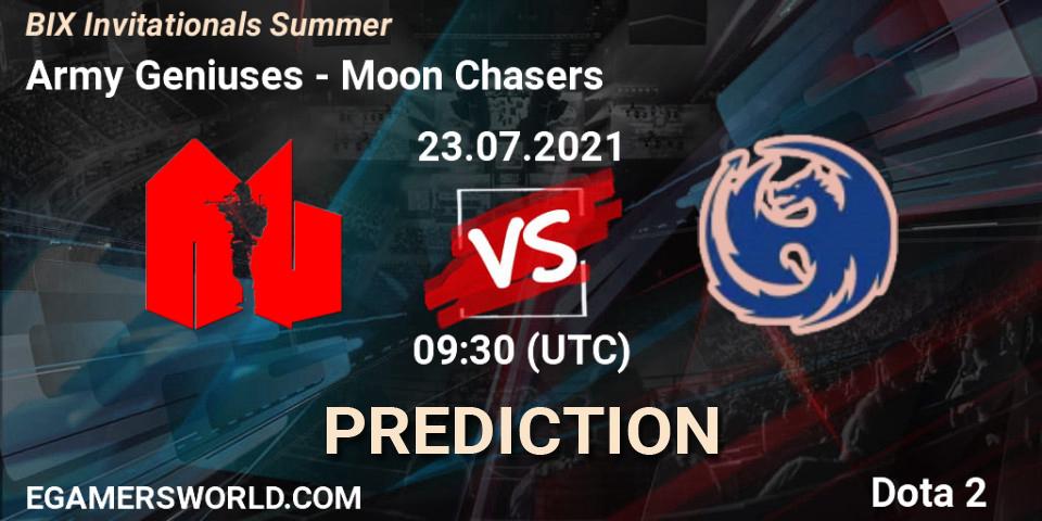 Prognoza Army Geniuses - Moon Chasers. 23.07.2021 at 10:15, Dota 2, BIX Invitationals Summer