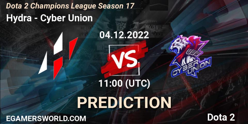 Prognoza Hydra - Cyber Union. 04.12.22, Dota 2, Dota 2 Champions League Season 17