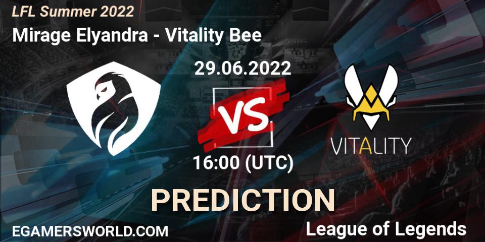 Prognoza Mirage Elyandra - Vitality Bee. 29.06.2022 at 16:00, LoL, LFL Summer 2022