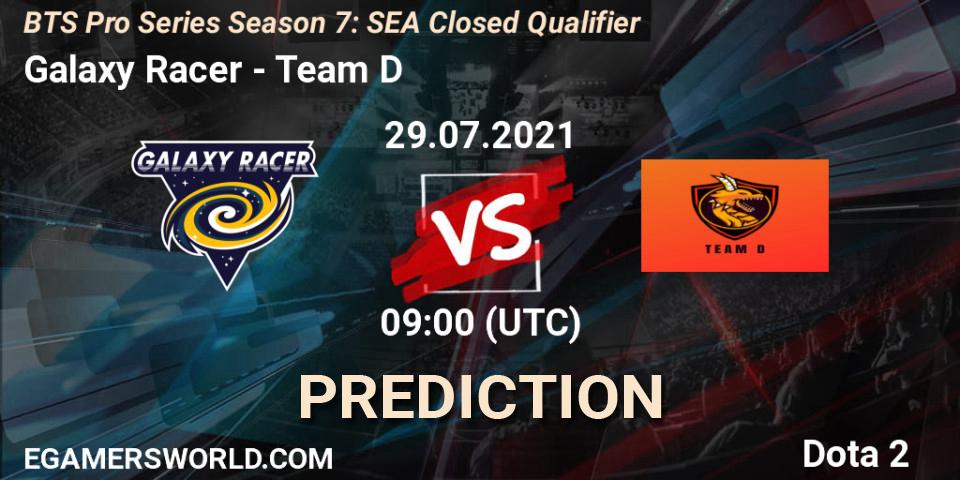 Prognoza Galaxy Racer - Team D. 29.07.2021 at 07:40, Dota 2, BTS Pro Series Season 7: SEA Closed Qualifier