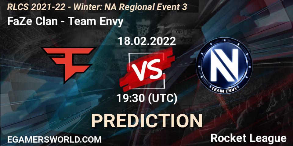 Prognoza FaZe Clan - Team Envy. 18.02.2022 at 19:30, Rocket League, RLCS 2021-22 - Winter: NA Regional Event 3