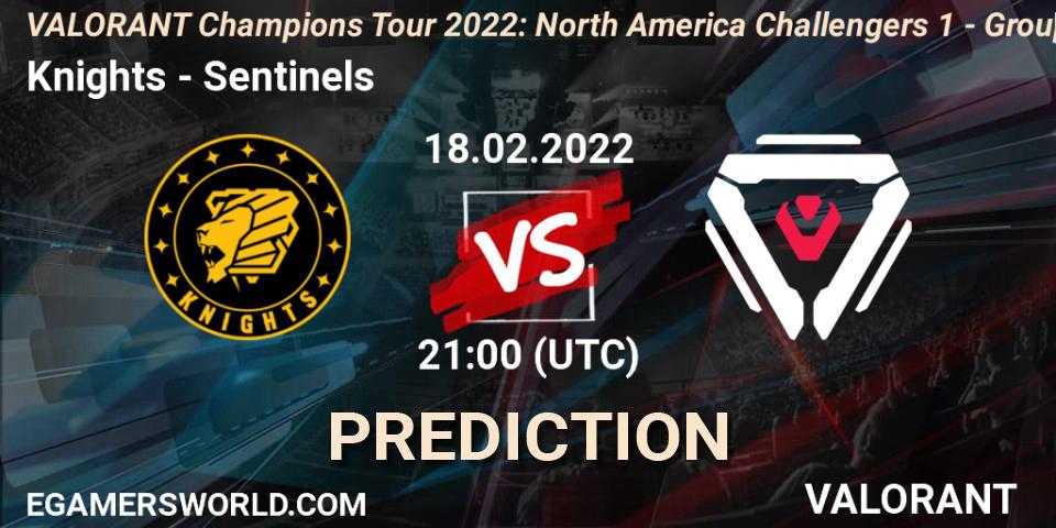 Prognoza Knights - Sentinels. 18.02.2022 at 21:15, VALORANT, VCT 2022: North America Challengers 1 - Group Stage