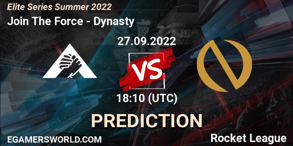 Prognoza Join The Force - Dynasty. 27.09.2022 at 18:10, Rocket League, Elite Series Summer 2022