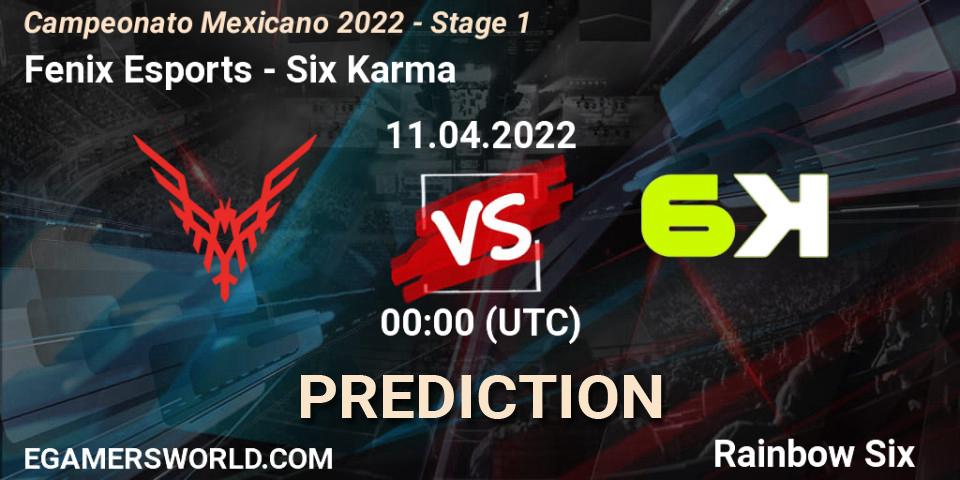 Prognoza Fenix Esports - Six Karma. 11.04.2022 at 00:00, Rainbow Six, Campeonato Mexicano 2022 - Stage 1