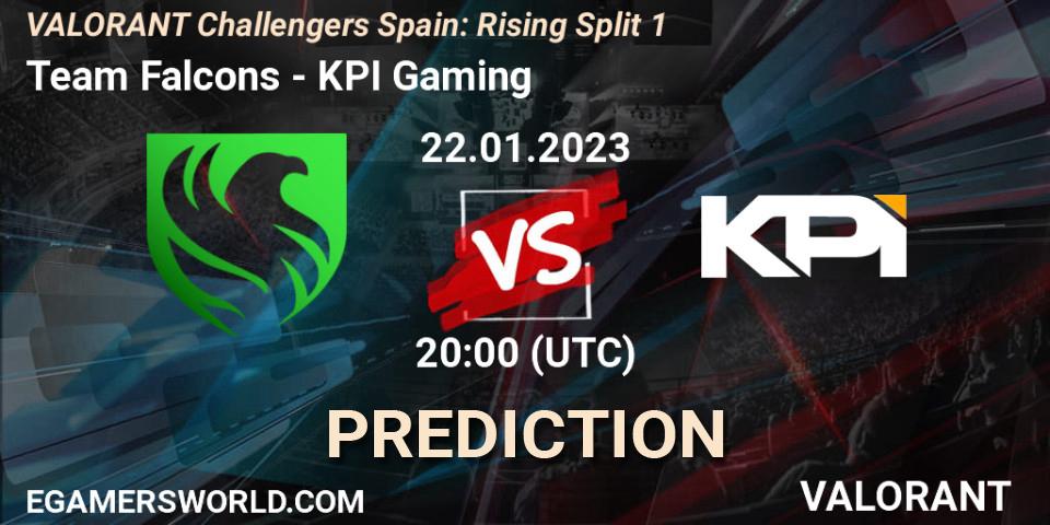 Prognoza Falcons - KPI Gaming. 22.01.2023 at 20:35, VALORANT, VALORANT Challengers 2023 Spain: Rising Split 1
