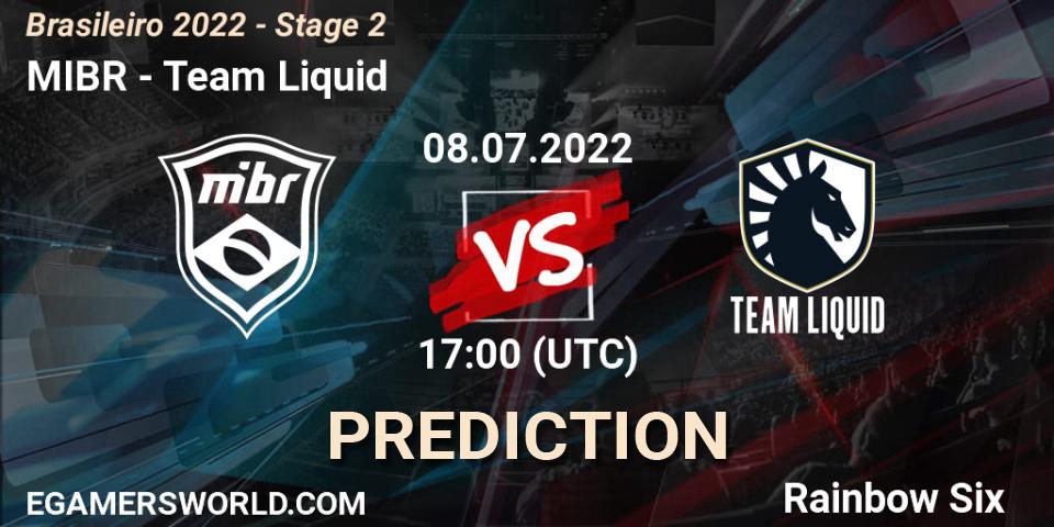 Prognoza MIBR - Team Liquid. 08.07.2022 at 17:00, Rainbow Six, Brasileirão 2022 - Stage 2