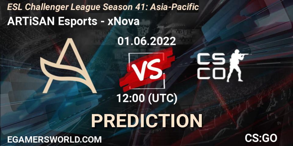 Prognoza ARTiSAN Esports - xNova. 01.06.2022 at 12:00, Counter-Strike (CS2), ESL Challenger League Season 41: Asia-Pacific