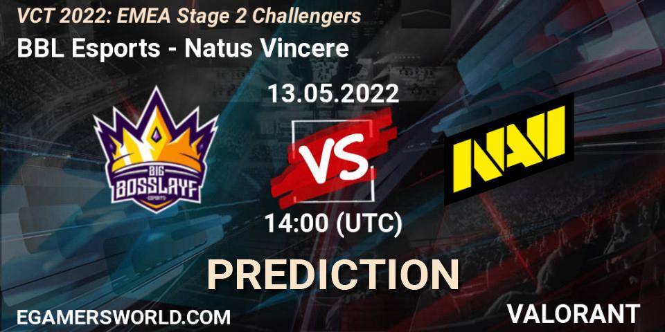 Prognoza BBL Esports - Natus Vincere. 13.05.22, VALORANT, VCT 2022: EMEA Stage 2 Challengers