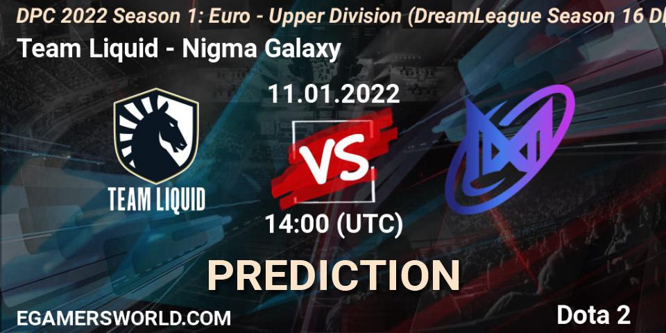 Prognoza Team Liquid - Nigma Galaxy. 11.01.2022 at 14:21, Dota 2, DPC 2022 Season 1: Euro - Upper Division (DreamLeague Season 16 DPC WEU)