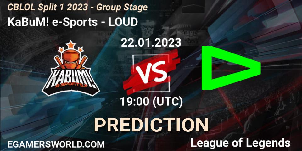Prognoza KaBuM! e-Sports - LOUD. 22.01.2023 at 19:15, LoL, CBLOL Split 1 2023 - Group Stage