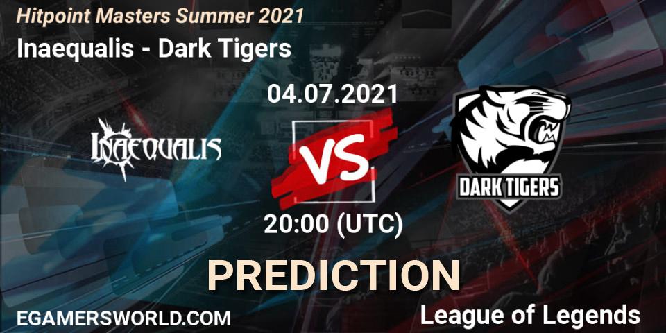 Prognoza Inaequalis - Dark Tigers. 04.07.2021 at 20:00, LoL, Hitpoint Masters Summer 2021