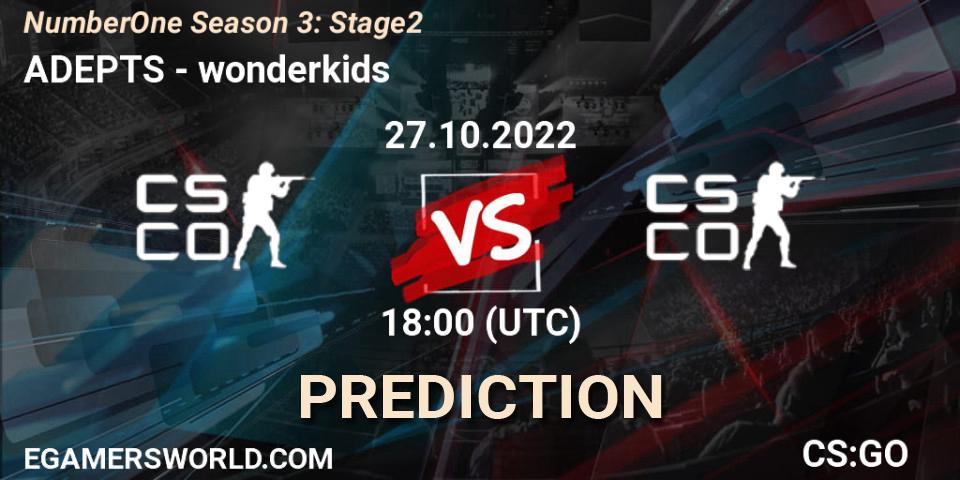 Prognoza ADEPTS - wonderkids. 27.10.2022 at 18:00, Counter-Strike (CS2), NumberOne Season 3: Stage 2