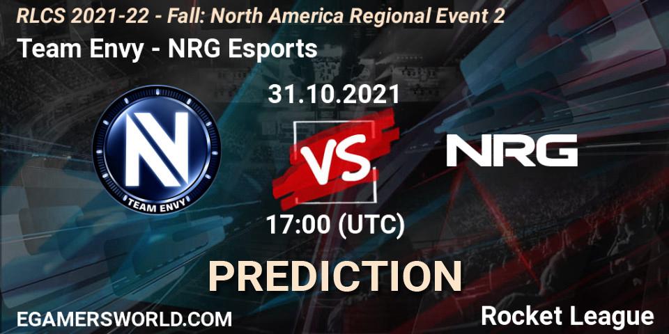 Prognoza Team Envy - NRG Esports. 31.10.21, Rocket League, RLCS 2021-22 - Fall: North America Regional Event 2