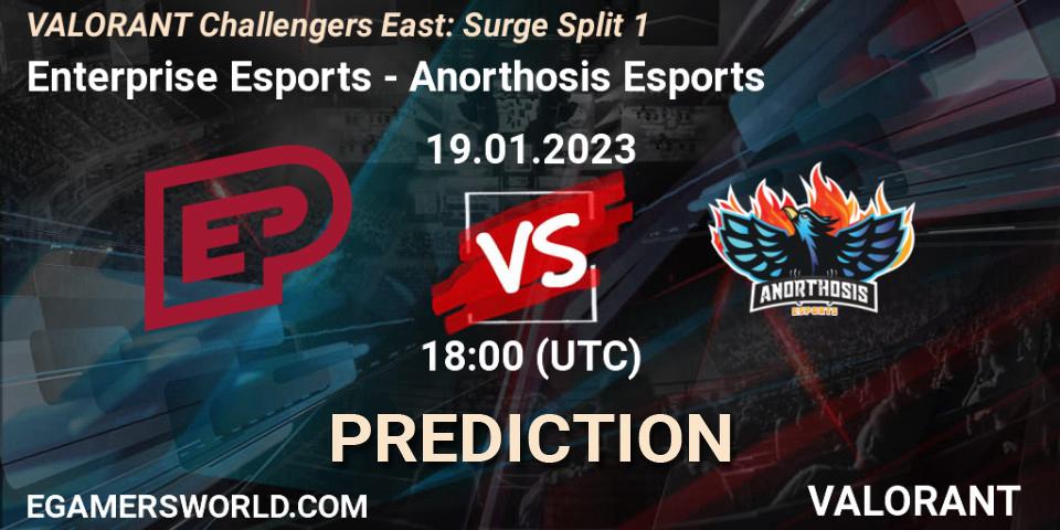 Prognoza Enterprise Esports - Anorthosis Esports. 19.01.23, VALORANT, VALORANT Challengers 2023 East: Surge Split 1