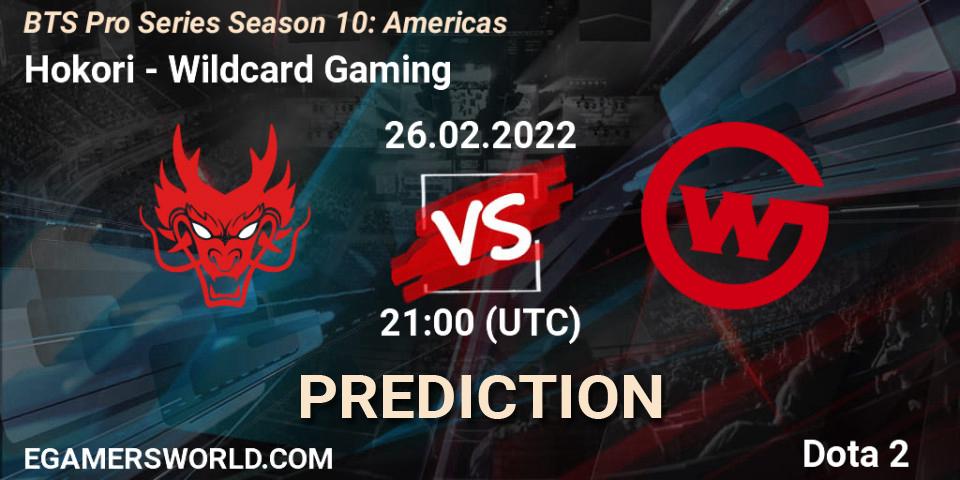Prognoza Hokori - Wildcard Gaming. 26.02.2022 at 21:03, Dota 2, BTS Pro Series Season 10: Americas