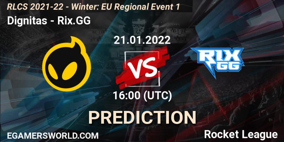 Prognoza Dignitas - Rix.GG. 21.01.2022 at 16:00, Rocket League, RLCS 2021-22 - Winter: EU Regional Event 1