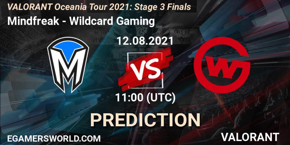 Prognoza Mindfreak - Wildcard Gaming. 12.08.2021 at 11:00, VALORANT, VALORANT Oceania Tour 2021: Stage 3 Finals