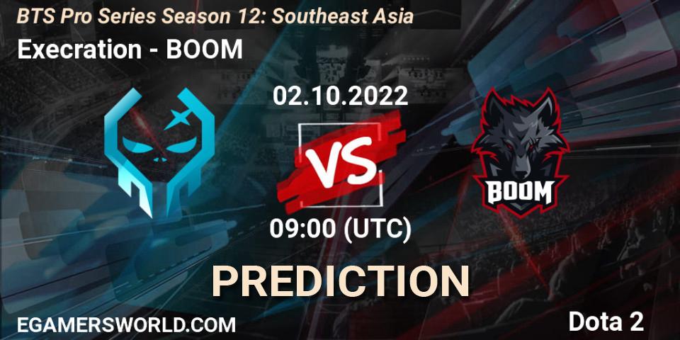 Prognoza Execration - BOOM. 02.10.2022 at 09:00, Dota 2, BTS Pro Series Season 12: Southeast Asia