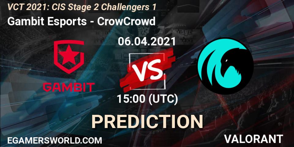 Prognoza Gambit Esports - CrowCrowd. 06.04.2021 at 15:00, VALORANT, VCT 2021: CIS Stage 2 Challengers 1