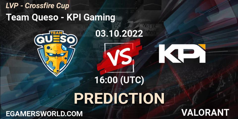 Prognoza Team Queso - KPI Gaming. 03.10.22, VALORANT, LVP - Crossfire Cup