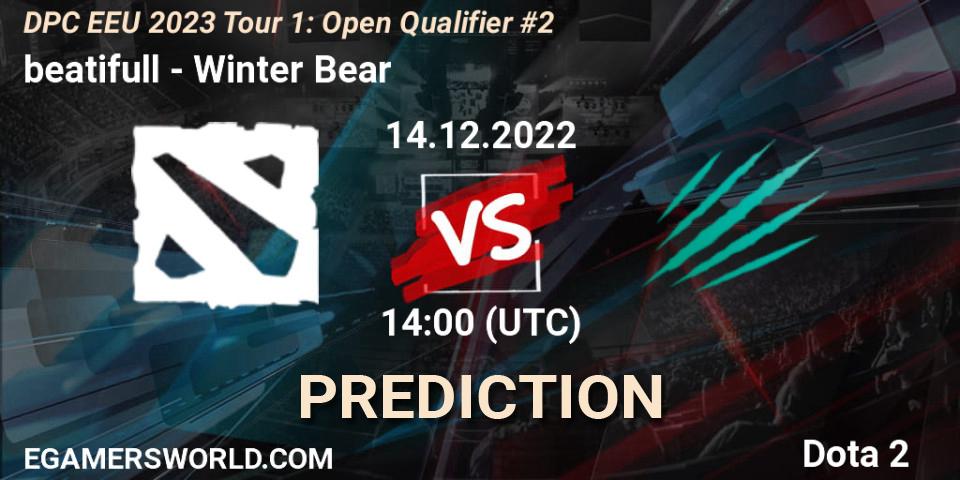 Prognoza beatifull - Winter Bear. 14.12.2022 at 13:47, Dota 2, DPC EEU 2023 Tour 1: Open Qualifier #2