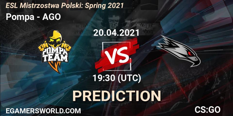 Prognoza Pompa - AGO. 04.05.2021 at 19:30, Counter-Strike (CS2), ESL Mistrzostwa Polski: Spring 2021