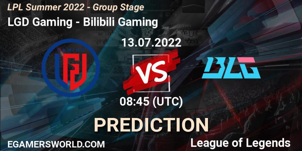 Prognoza LGD Gaming - Bilibili Gaming. 13.07.2022 at 09:00, LoL, LPL Summer 2022 - Group Stage