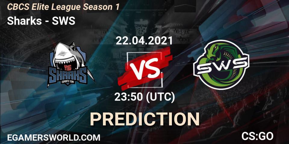 Prognoza Sharks - SWS. 23.04.2021 at 23:50, Counter-Strike (CS2), CBCS Elite League Season 1