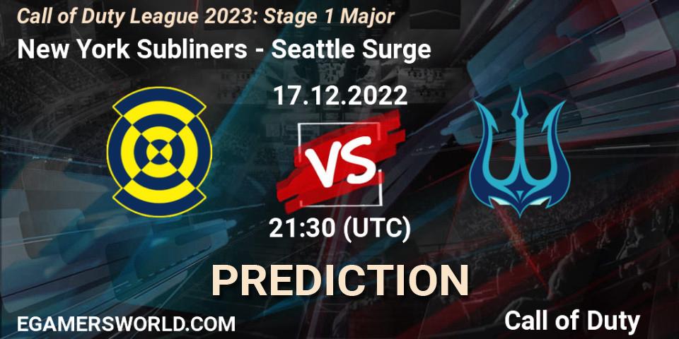 Prognoza New York Subliners - Seattle Surge. 17.12.2022 at 21:30, Call of Duty, Call of Duty League 2023: Stage 1 Major