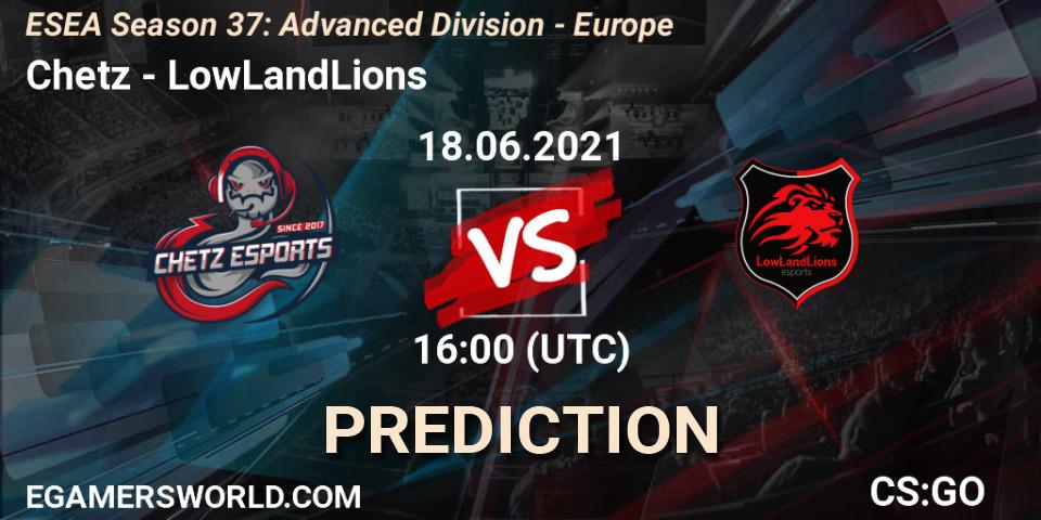 Prognoza Chetz - LowLandLions. 18.06.21, CS2 (CS:GO), ESEA Season 37: Advanced Division - Europe