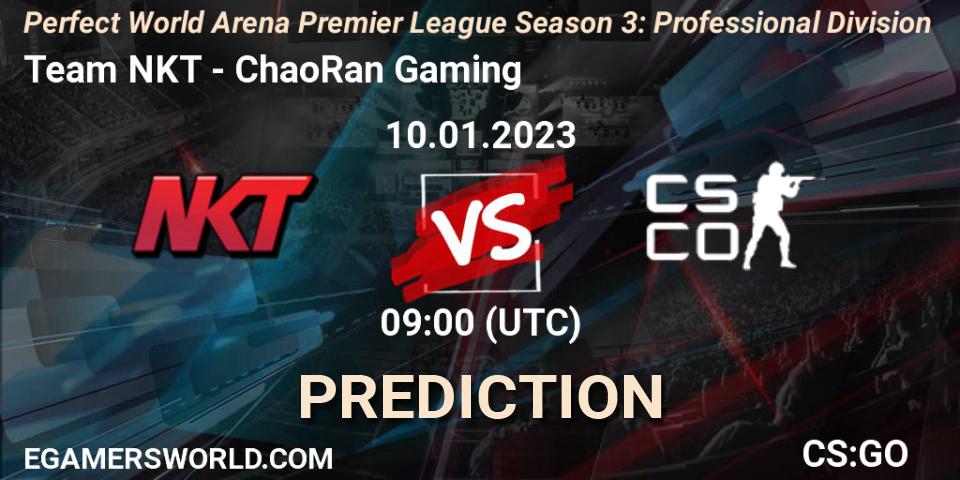 Prognoza Team NKT - ChaoRan Gaming. 13.01.2023 at 09:00, Counter-Strike (CS2), Perfect World Arena Premier League Season 3: Professional Division