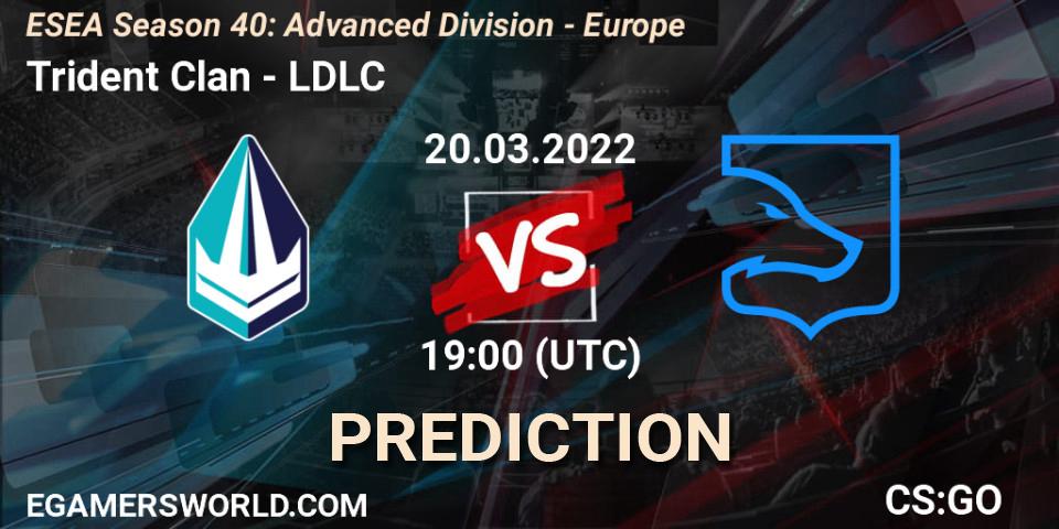 Prognoza Trident Clan - LDLC. 20.03.2022 at 19:00, Counter-Strike (CS2), ESEA Season 40: Advanced Division - Europe