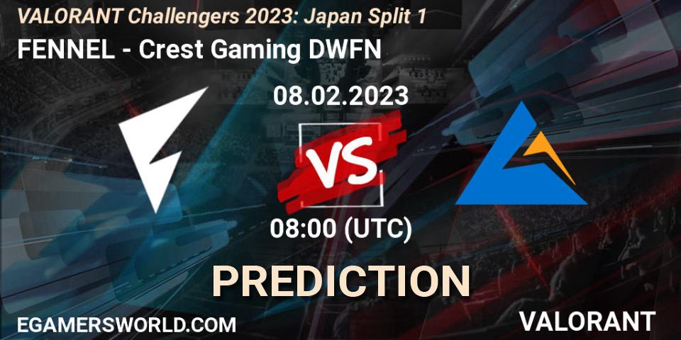 Prognoza FENNEL - Crest Gaming DWFN. 08.02.23, VALORANT, VALORANT Challengers 2023: Japan Split 1