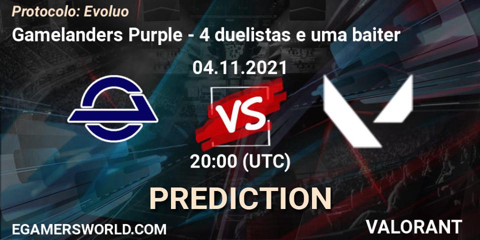 Prognoza Gamelanders Purple - Try Esports. 04.11.2021 at 20:00, VALORANT, Protocolo: Evolução