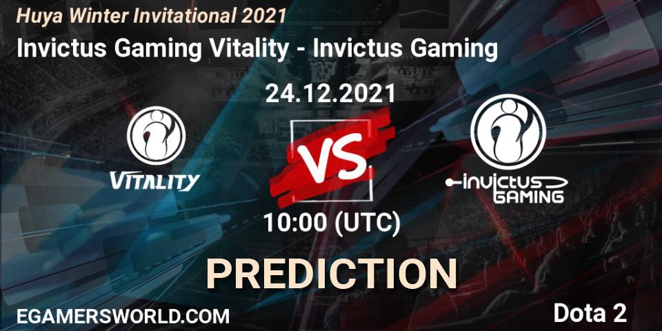 Prognoza Invictus Gaming Vitality - Invictus Gaming. 24.12.2021 at 10:50, Dota 2, Huya Winter Invitational 2021