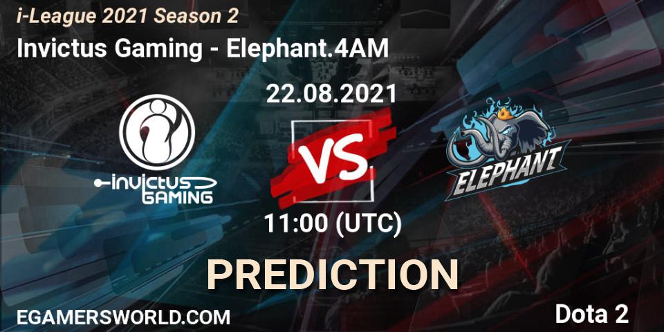 Prognoza Invictus Gaming - Elephant.4AM. 22.08.2021 at 10:31, Dota 2, i-League 2021 Season 2